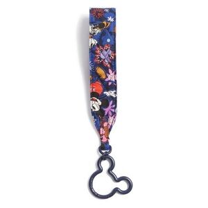 Vera Bradley Disney Wristlet Strap Keychain Mickey & Minnie Sweet Floral Blue